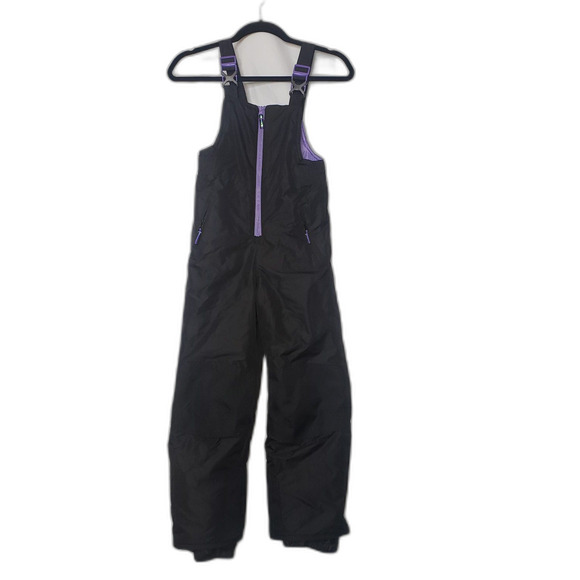 CHAMPION Black and Purple Overall Snowpants Girls Size Medium 7/8 - Picture 6 of 6